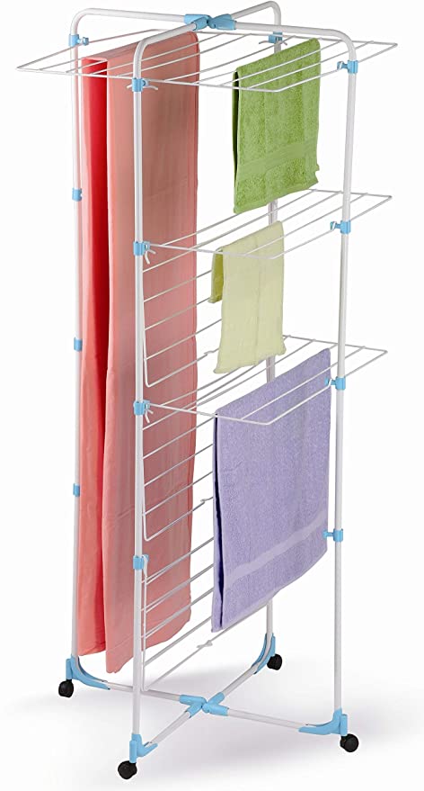 Torre Di Asciugatura Pieghevole 3 Strati - Stendibiancheria Salvaspazio 72x50x172 Cm - Foto 2