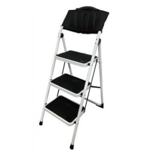 Sgabello 3 Gradini CILVANI | Acciaio Antiscivolo Bianco | Portata 150 Kg - Foto 14