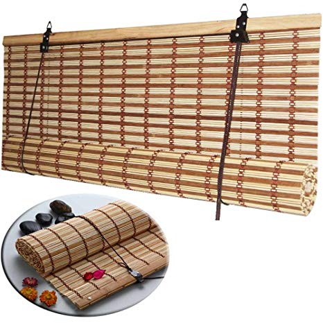Tenda A Rullo In Bambù Midollino Con Carrucola – 150x300 Cm, Filtraggio UV E Privacy, Per Esterno O Interno